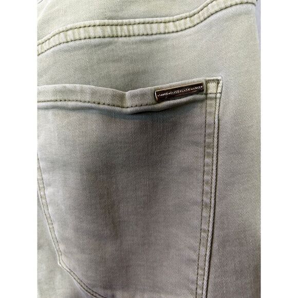 White House Black Market Green High Waist Jeans with Chain Detail Boot Crop 6 - Picture 3 of 7